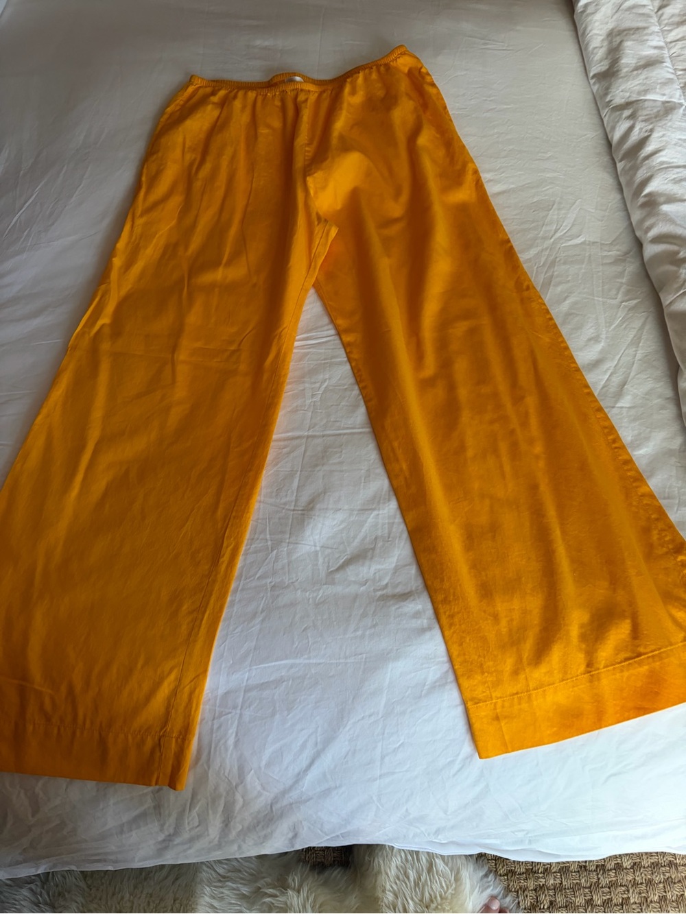 LESET Wide Leg Pants in Bright Orange